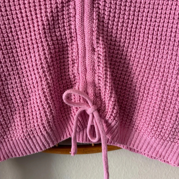 Sincerely Jules drawstring pink knit sweater V neck size M fits small - Picture 2 of 6